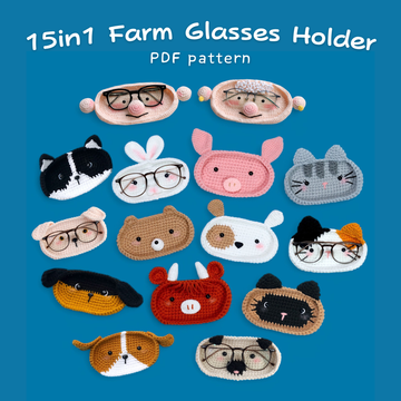 15-in-1 Farm Glasses Holder Crochet Pattern Bundle