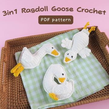 3in1 Ragdoll Goose Crochet Patterns Bundle