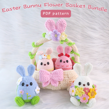 Easter Bunny Egg Basket Crochet Patterns Bundle
