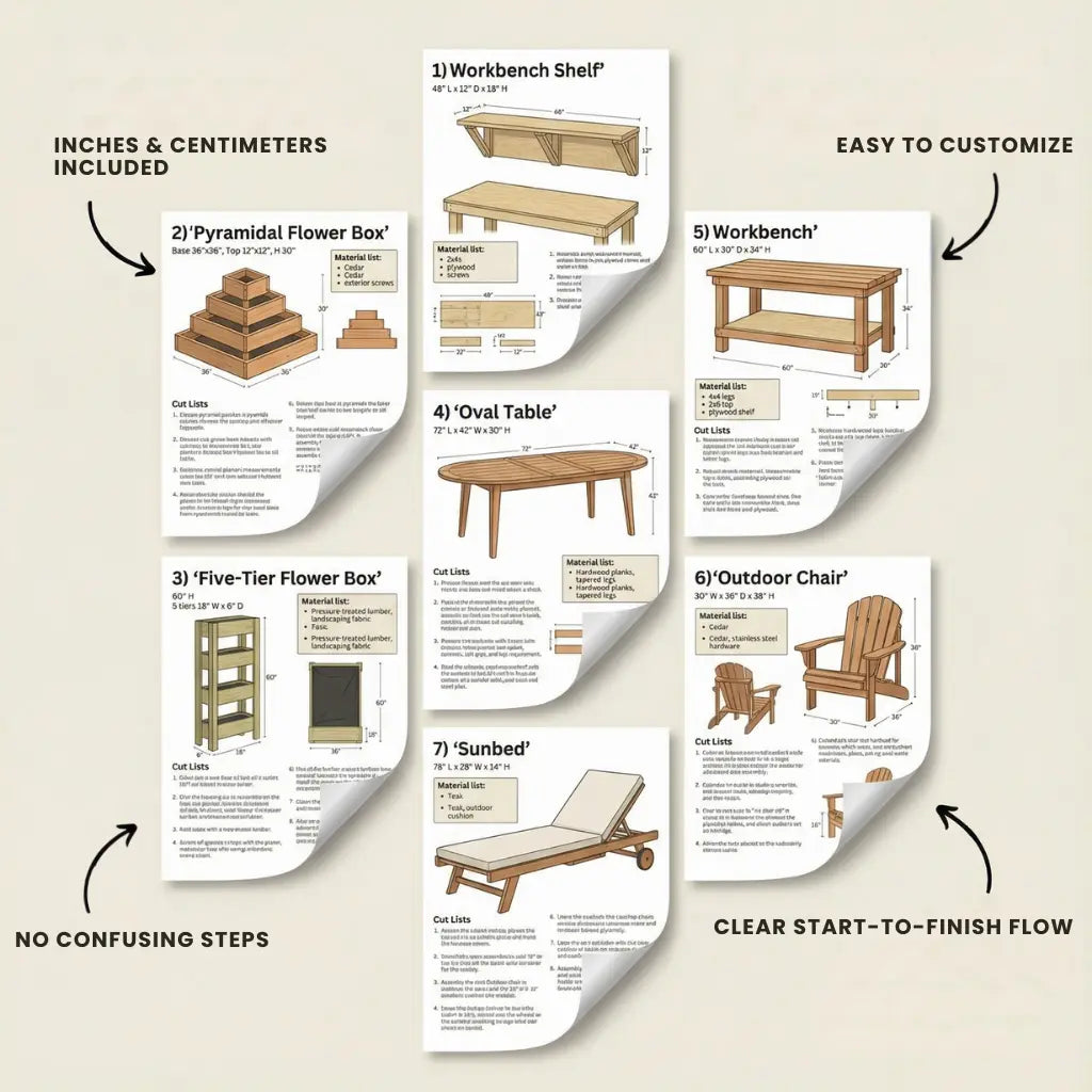100+ Woodworking Projects – Step-by-Step Plans for Beginners & Pros