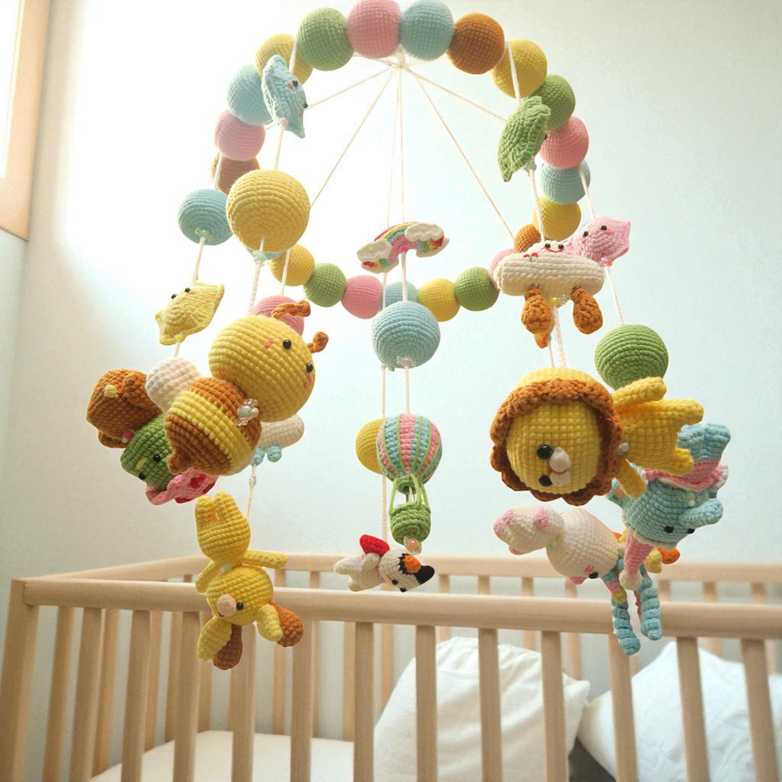 Animals Baby Mobile Crochet  Pattern