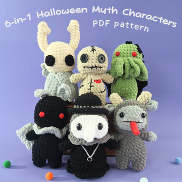 6-in-1 Halloween Myth Characters Crochet Pattern