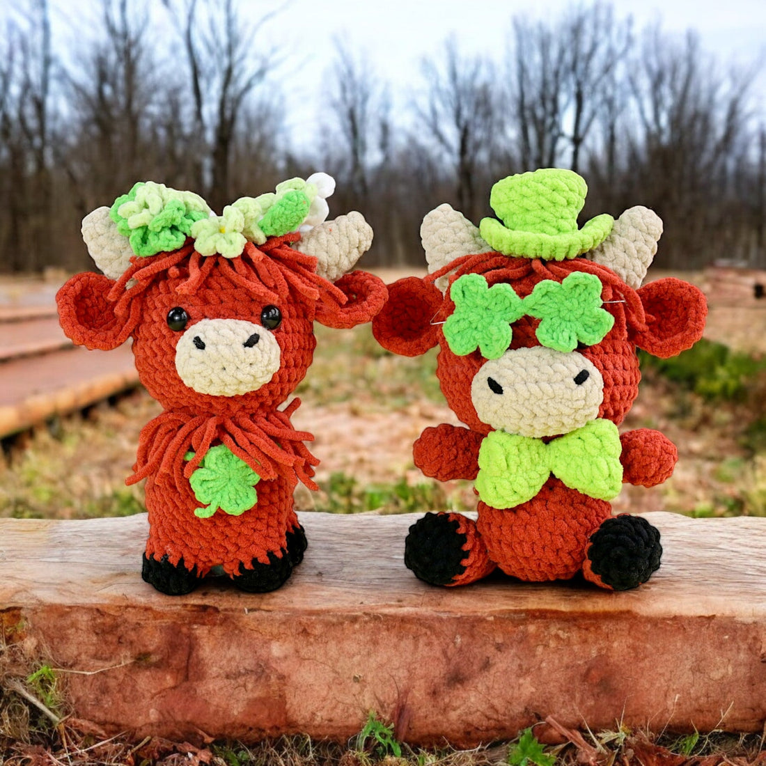 2-in-1 Highland Cow St. Patrick's Day Crochet Pattern