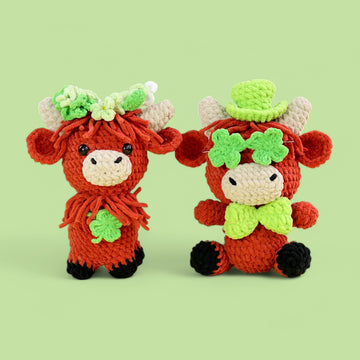 2-in-1 Highland Cow St. Patrick's Day Crochet Pattern