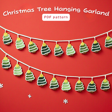 Snowy Christmas Tree Hanging Garland Crochet Pattern