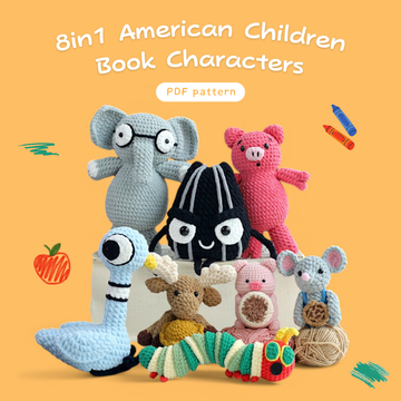 8in1 American Children's PDF Characters Crochet Pattern Bundle